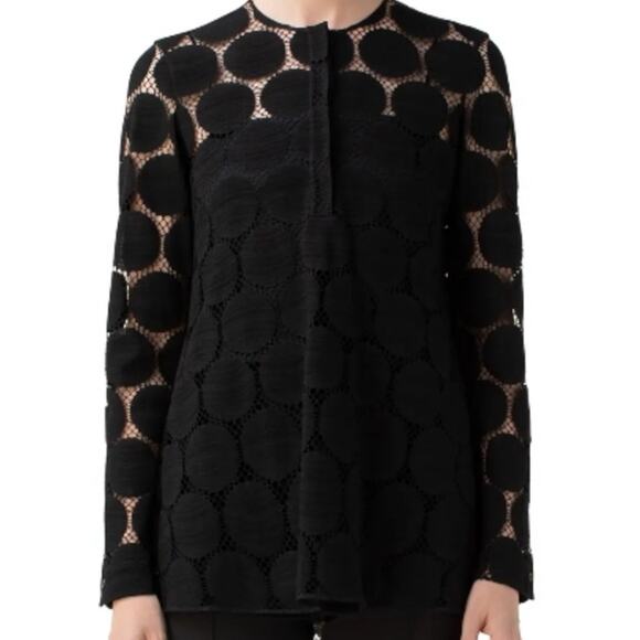 AKRIS PUNTO Black Lace Polka Dot Top - Picture 1 of 13